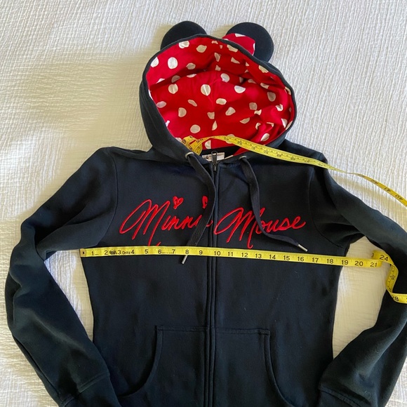 Disney Parks Minnie Mouse Zip Up Hoodie with Ears & Bow - Picture 3 of 7